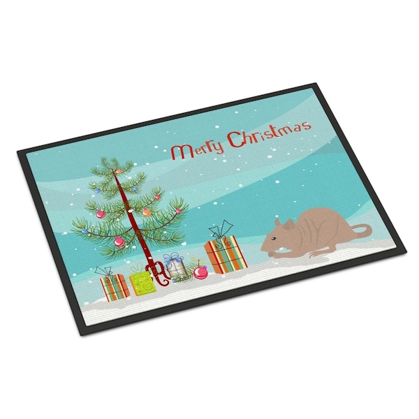 Carolines Treasures 24 x 36 in. Fuzz Rat Merry Christmas Indoor or Outdoor Mat CK4472JMAT - main
